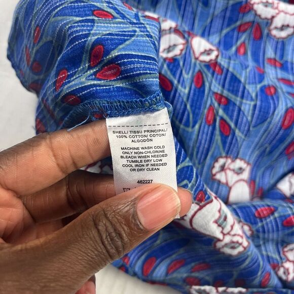 Ann Taylor V-Neck Blouse Floral Print Long Sleeve Top Preppy Work Shirt MEDIUM - Picture 8 of 10